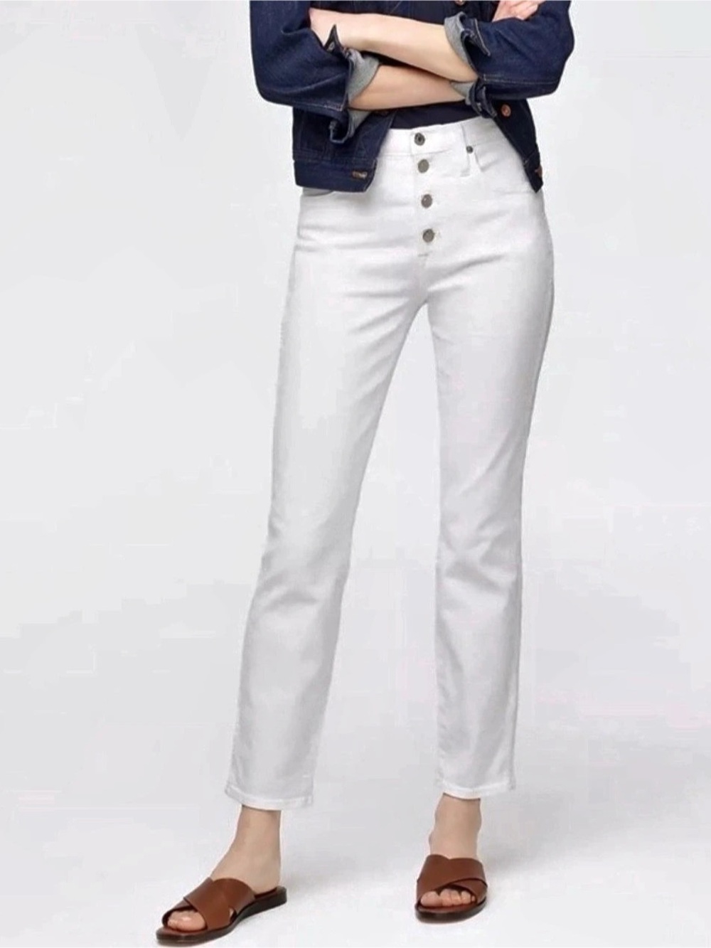 J.Crew Essential Straight Leg Jeans Straight Leg Jeans White